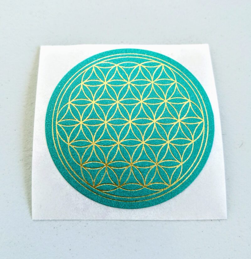 Flor de la vida Símbol turquesa or 12 unitats