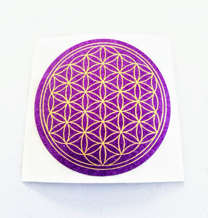 Flor de la vida Símbol violeta or 12 unitats